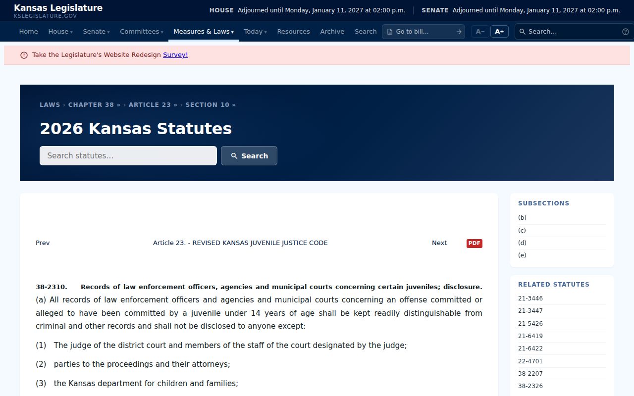 Kansas juvenile disclosure restrictions affecting Kiowa County court access